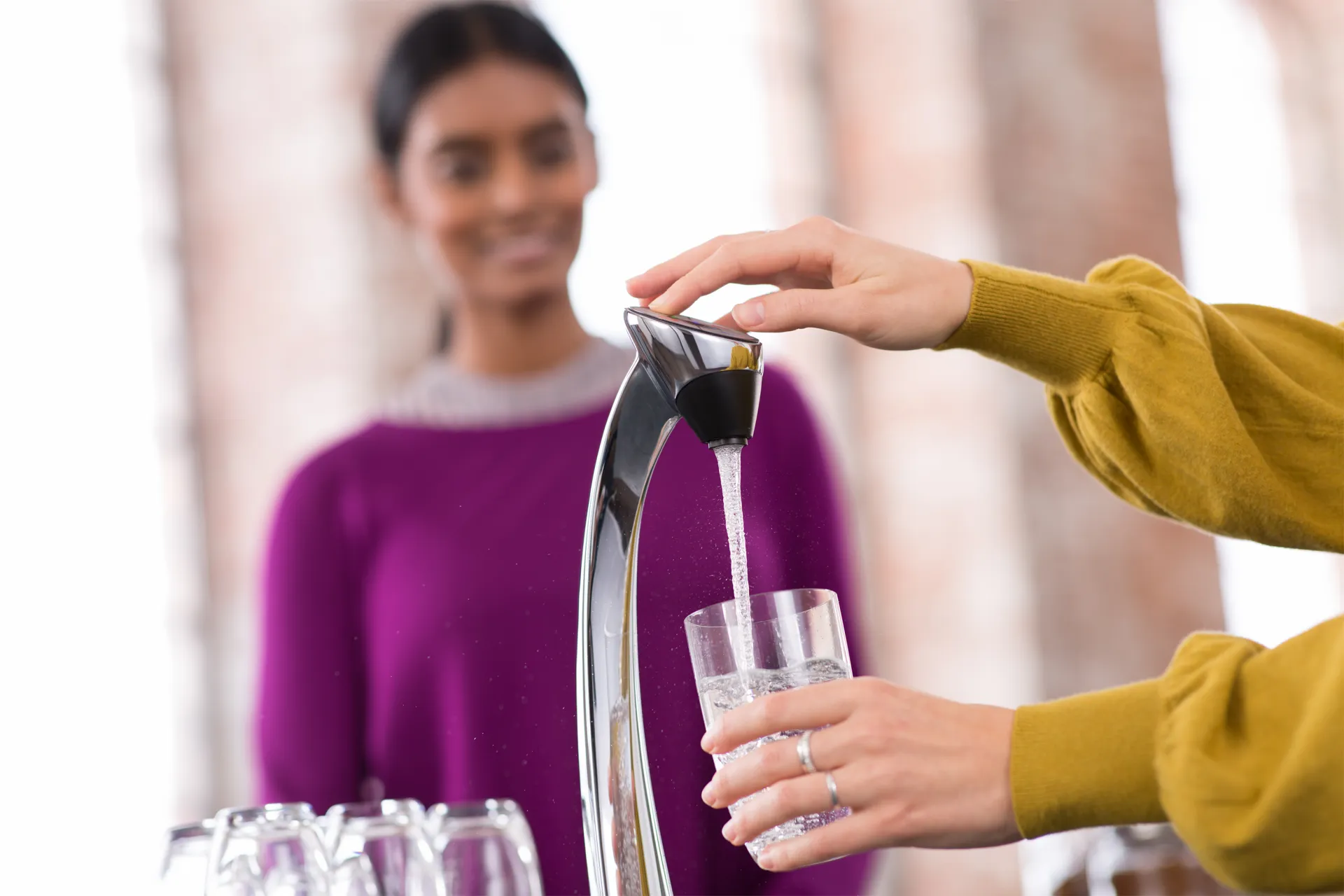 Filling glass with tap
